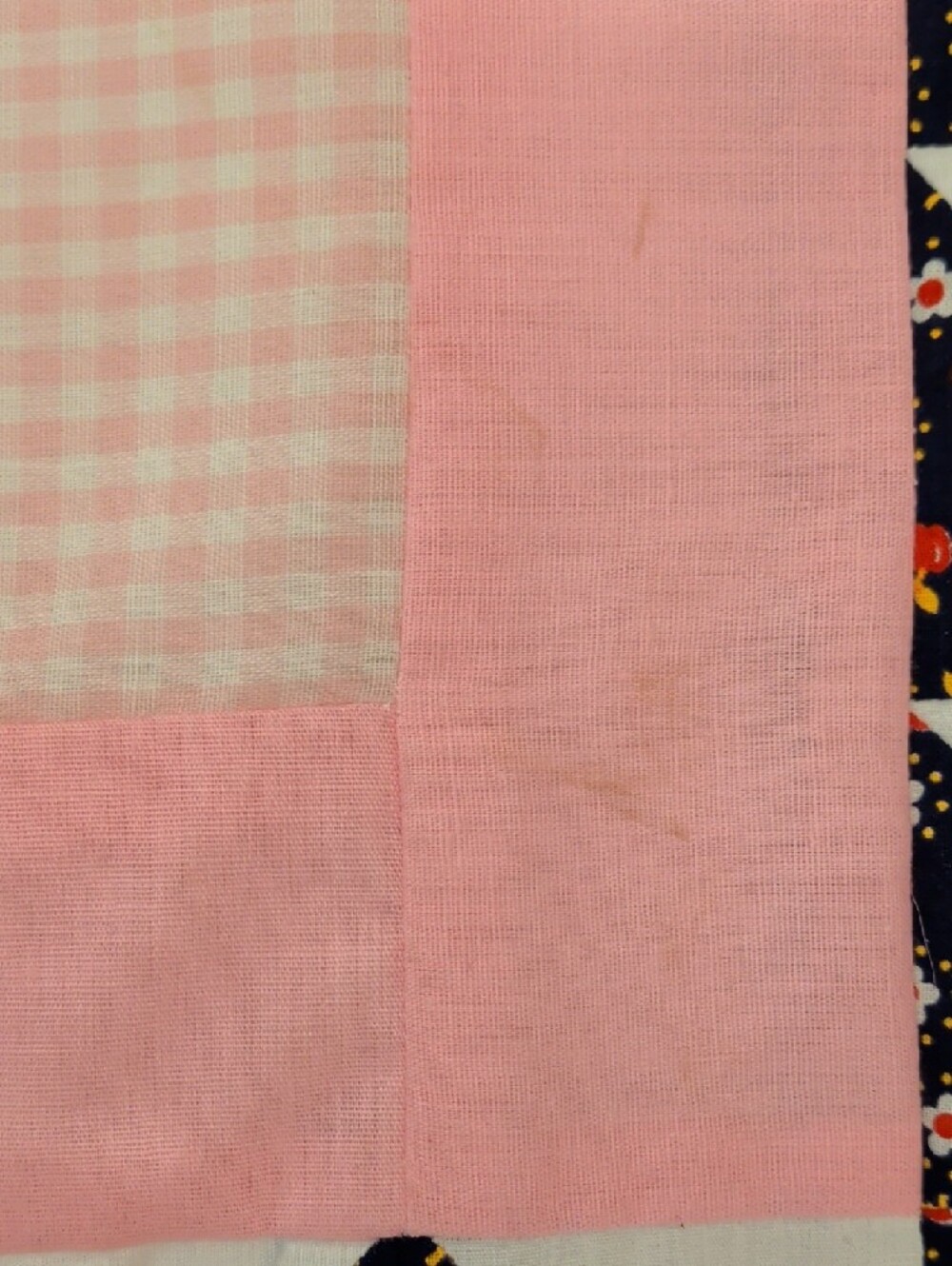 Handmade Apron Printed Maxi Pink Floral & Gingham Check Quilt like Panels Adjust - Picture 9 of 11